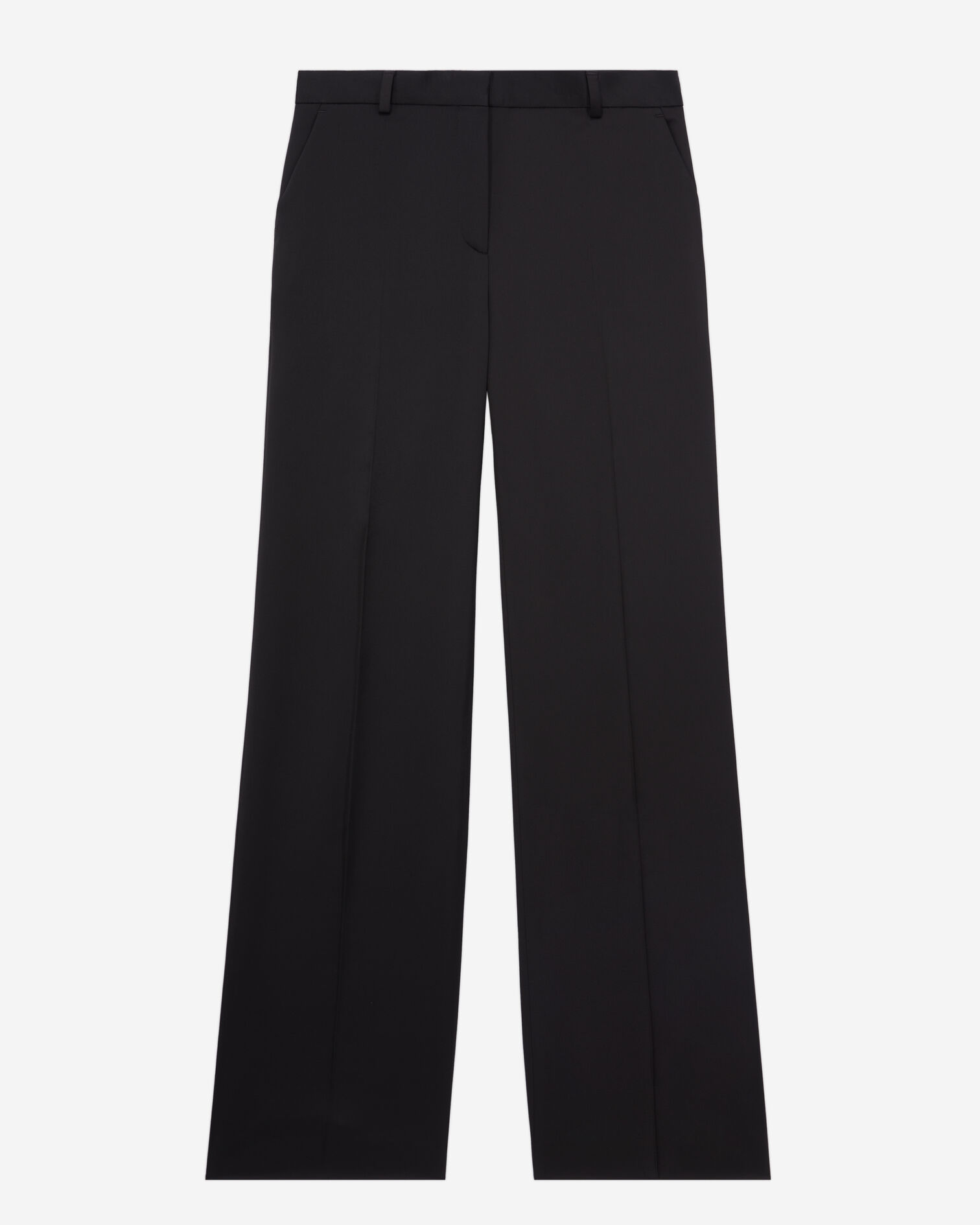 Pantalon tailleur noir satiné, BLACK, hi-res image number null
