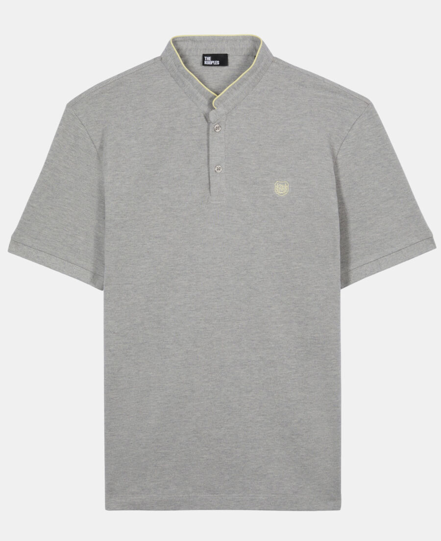 The Kooples HERREN GREY YELLOW graues poloshirt aus baumwollpiqué