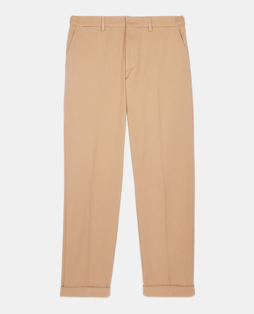 The Kooples HOMME CAMEL pantalon droit en coton camel