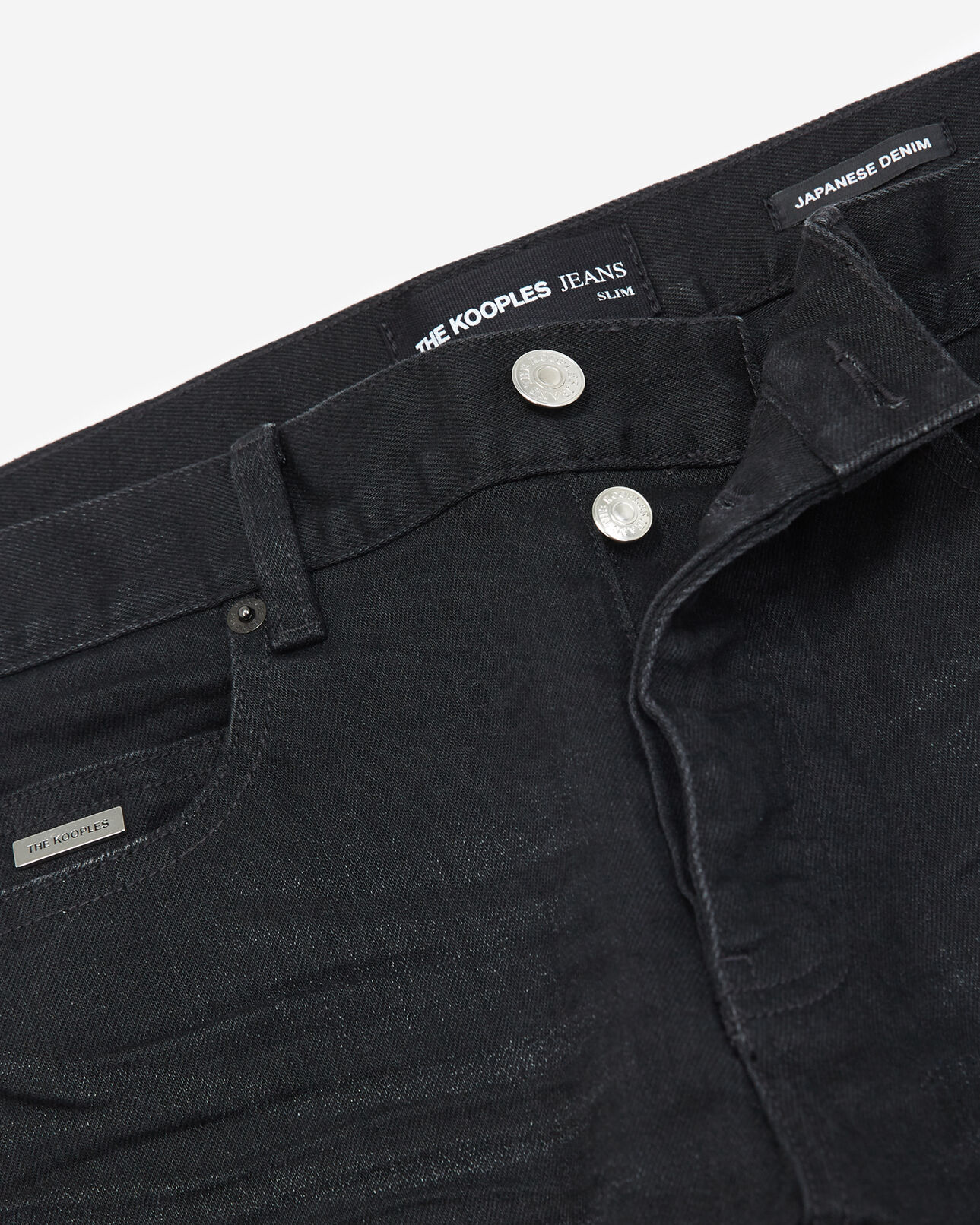The Kooples MEN BLACK WASHED black slim-fit jeans in cotton