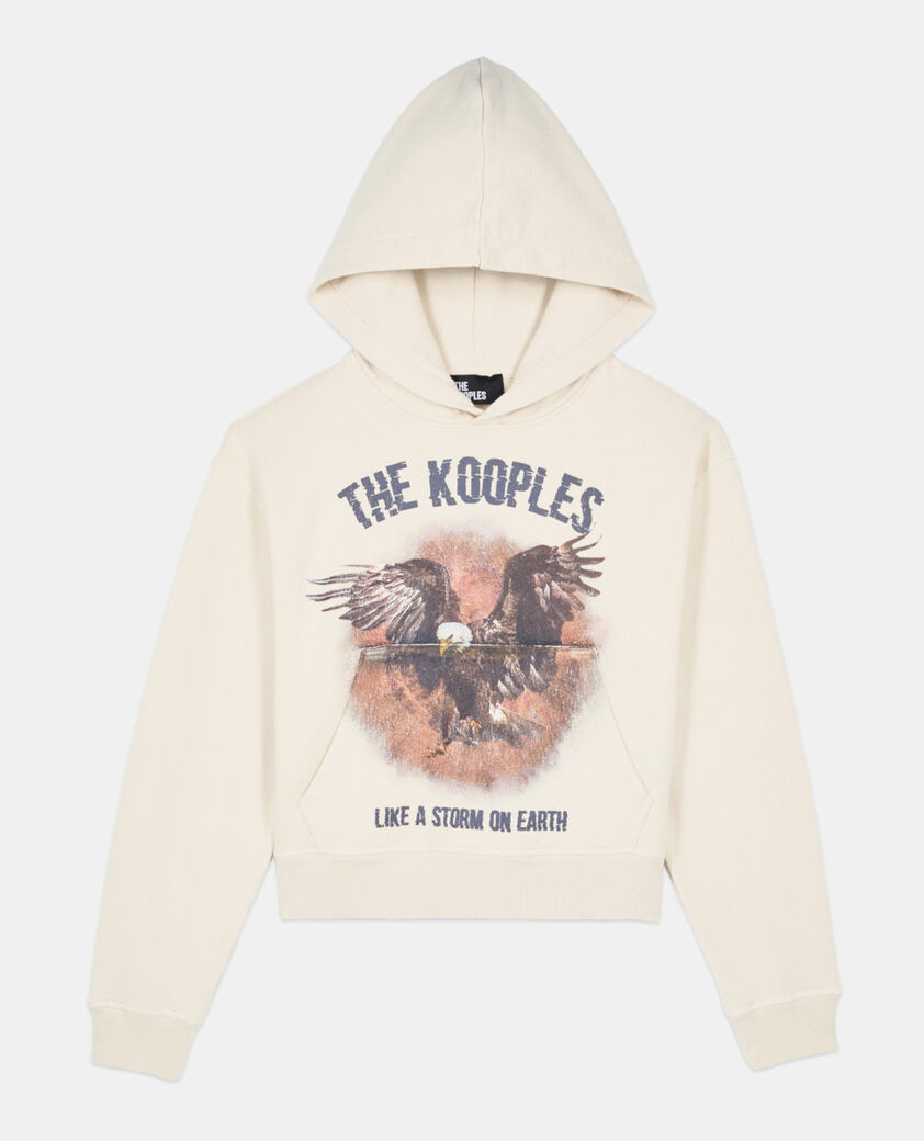 The Kooples FEMME ECRU sweatshirt à capuche écru