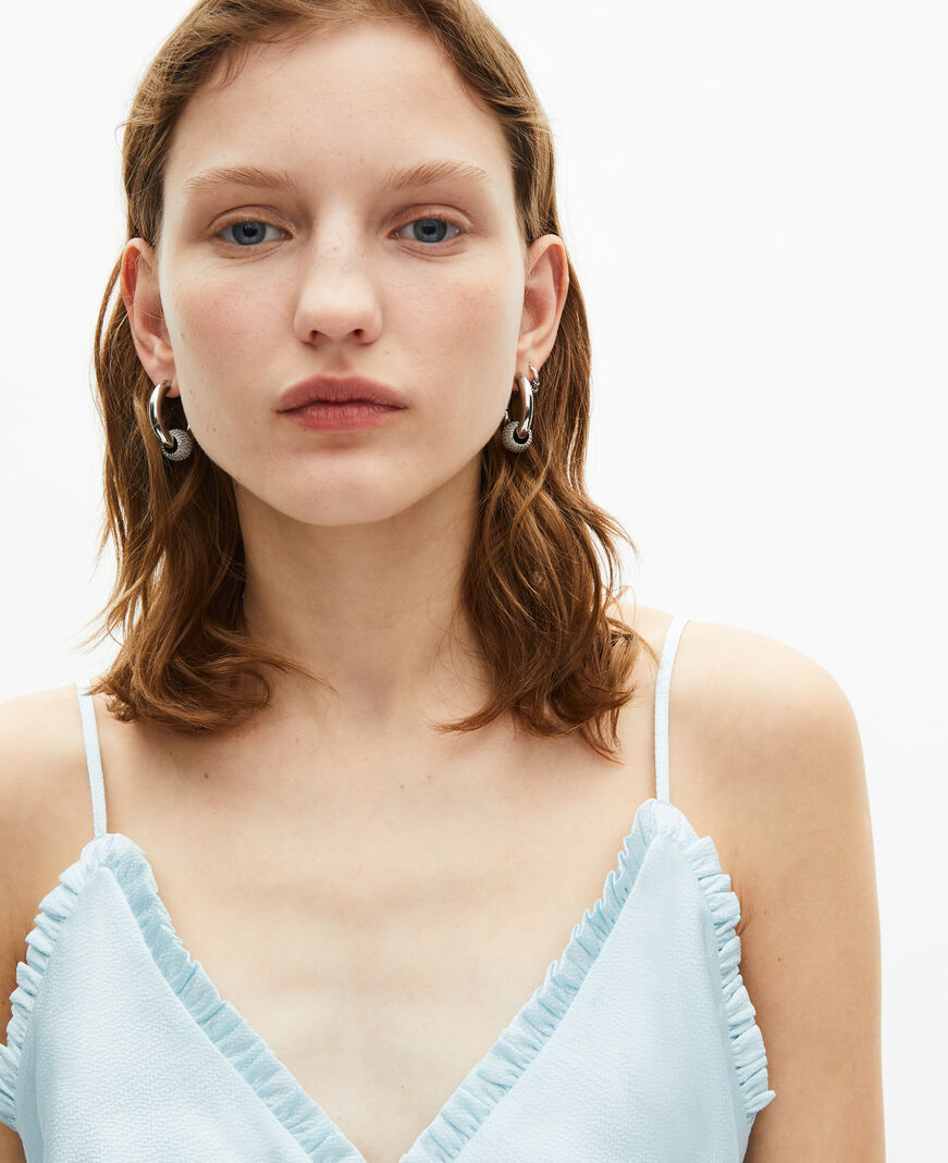 The Kooples DAMEN BABY BLUE blaues plissee-camisole