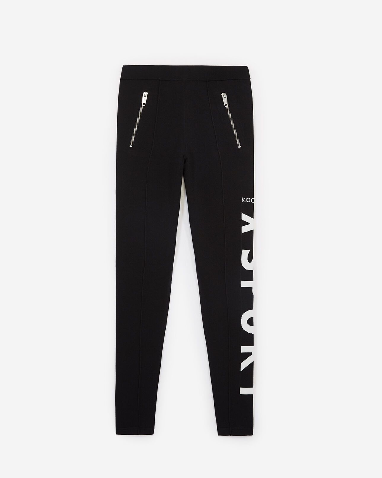 The Kooples FEMME BLACK-ECRU jogging slim noir bande logo contrastée