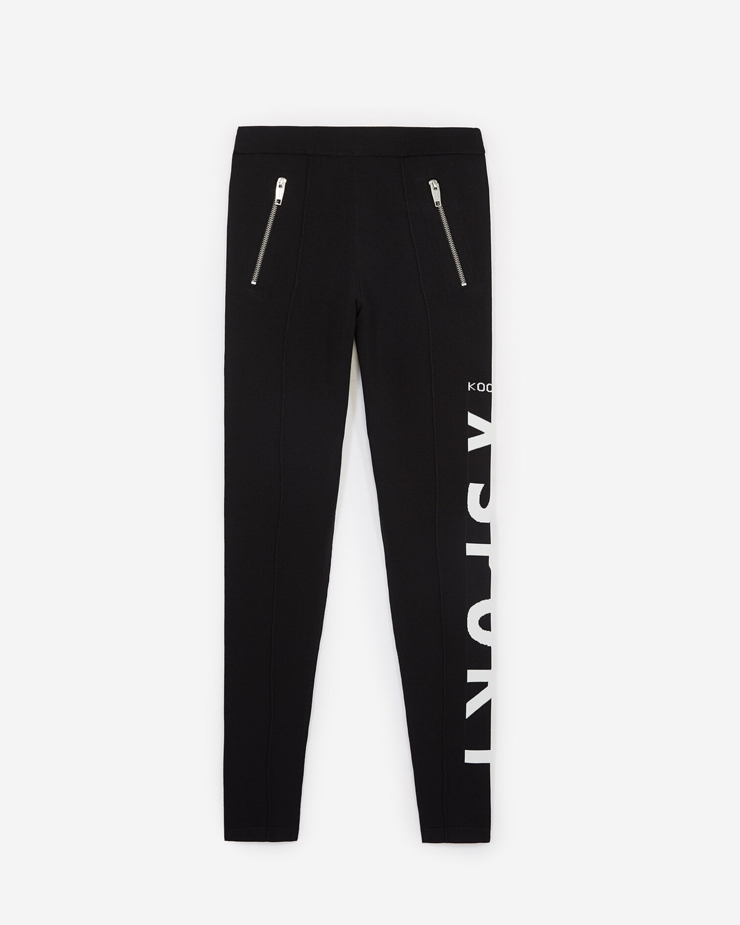 Jogging slim noir bande logo contrastée, BLACK-ECRU, hi-res image number null