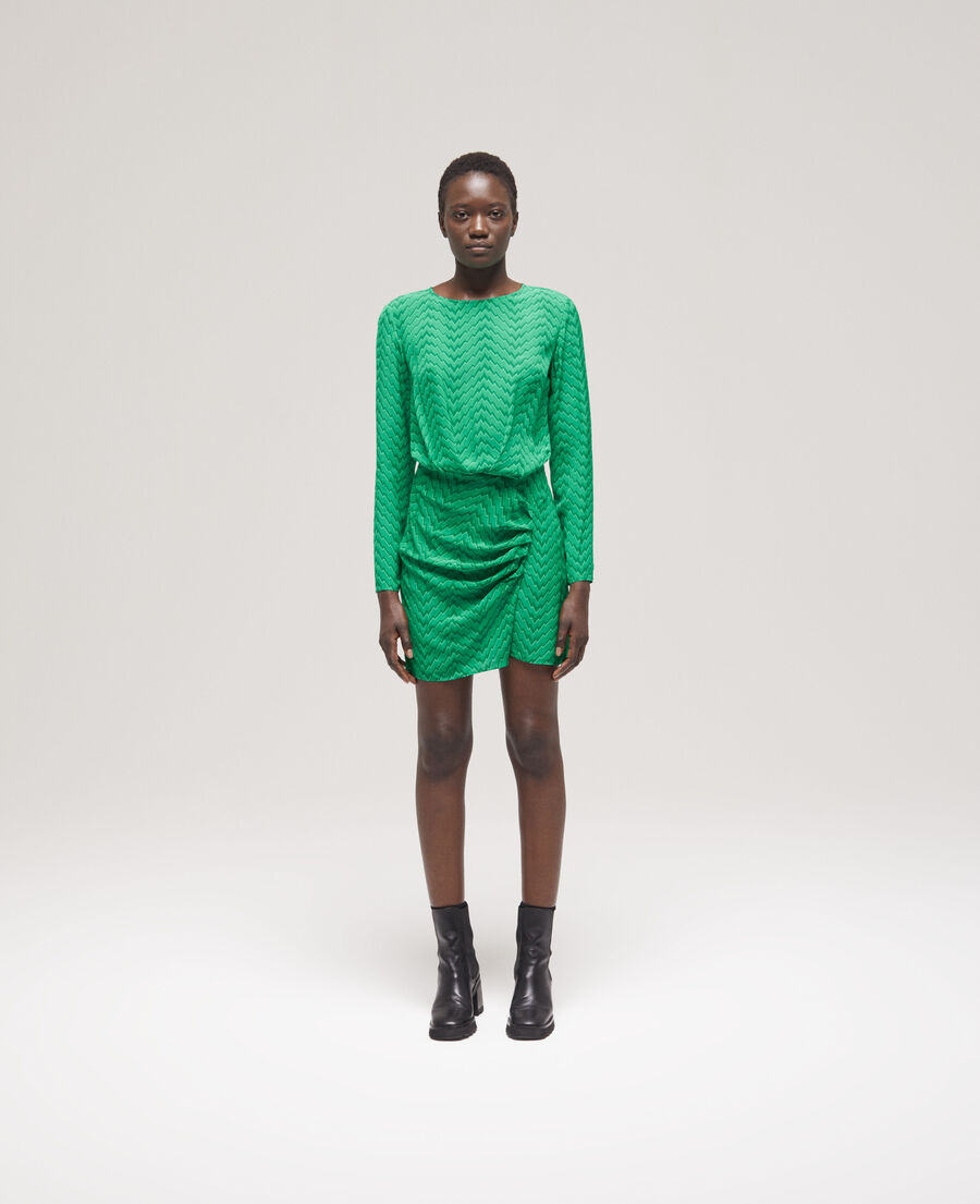 vestido corto estampado verde