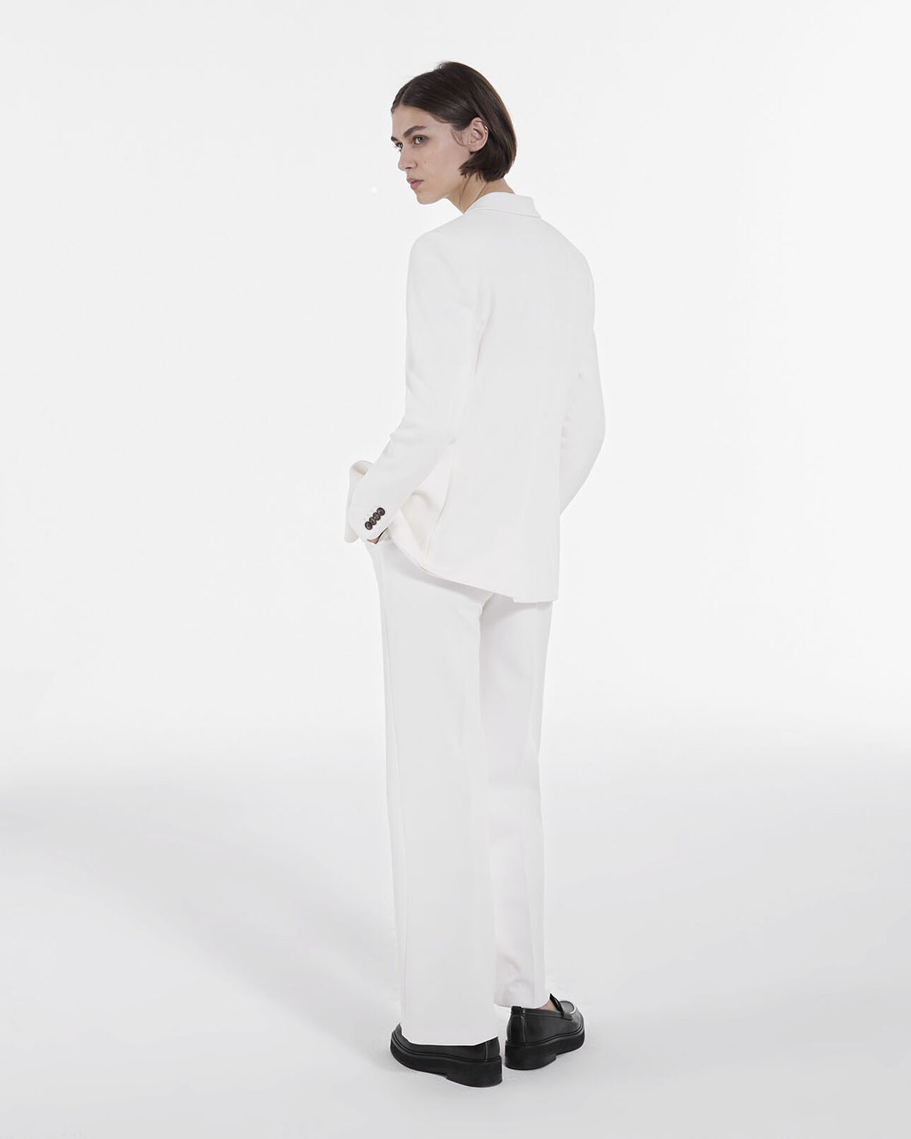 The Kooples DAMEN ECRU ecrufarbener blazer aus crêpe