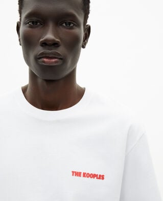 The Kooples MEN WHITE men's white t-shirt with logo serigraphy