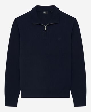 The Kooples HOMME NAVY pull col camionneur double face marine