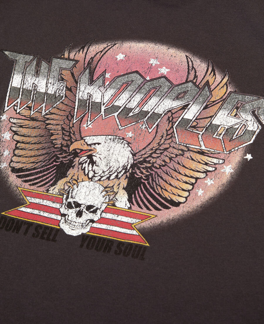 The Kooples F CARBONE carbon grey t-shirt with rock eagle serigraphy
