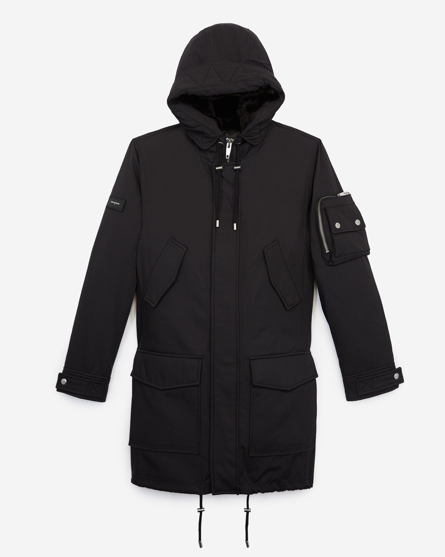 Parka longue noire à capuche polaire, BLACK, hi-res image number null