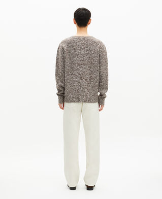 The Kooples HOMME BEIGE-BROWN pull mouliné beige et blanc