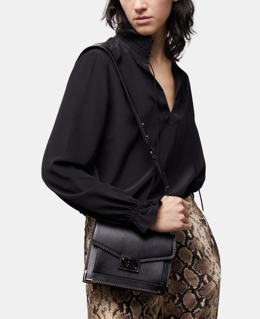 blouse en soie noire