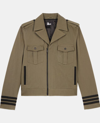 The Kooples MEN OLIVE NIGHT khaki officer-style jacket