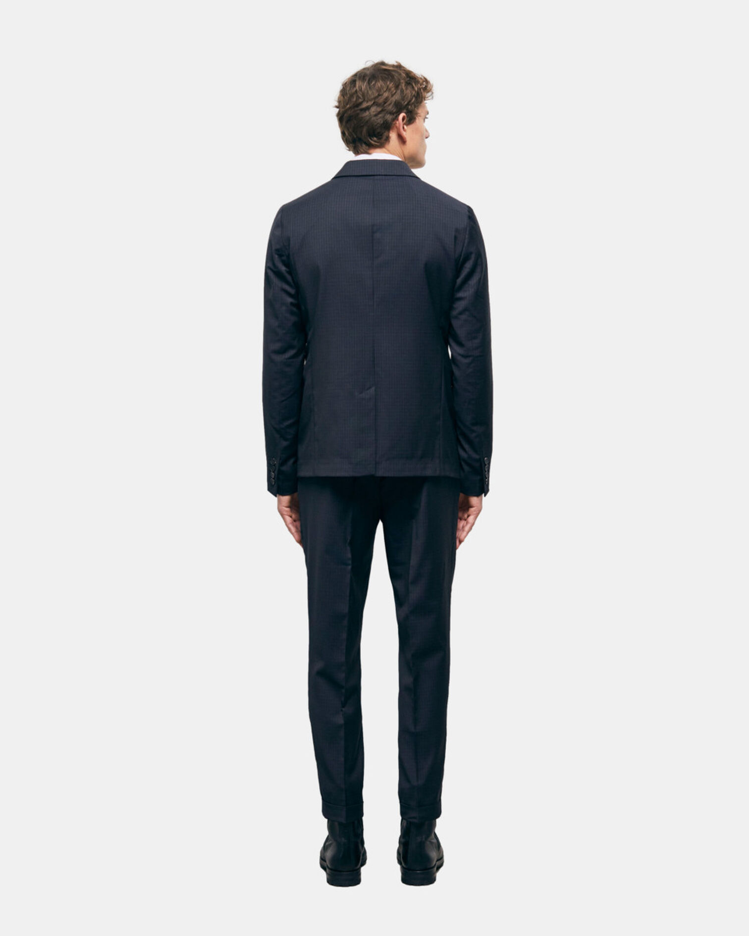 Wool suit jacket with check motif, NAVY / WHITE, hi-res image number null