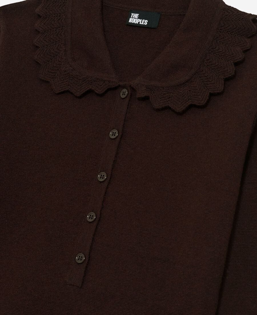 The Kooples F CHOCOLATE short brown knit dress