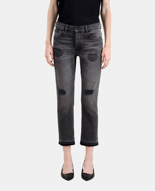 The Kooples F LIGHT GREY MEL/WHITE grey straight jeans