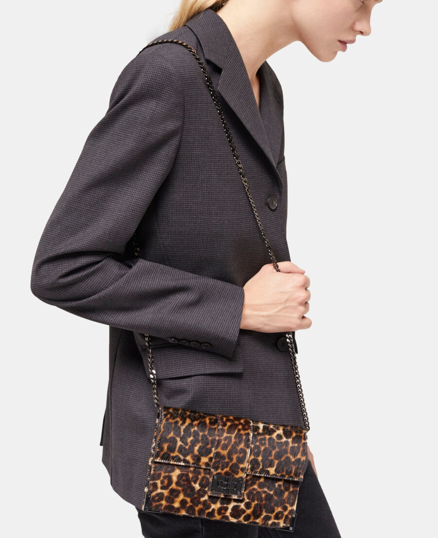 medium emily pouch in leopard print leather