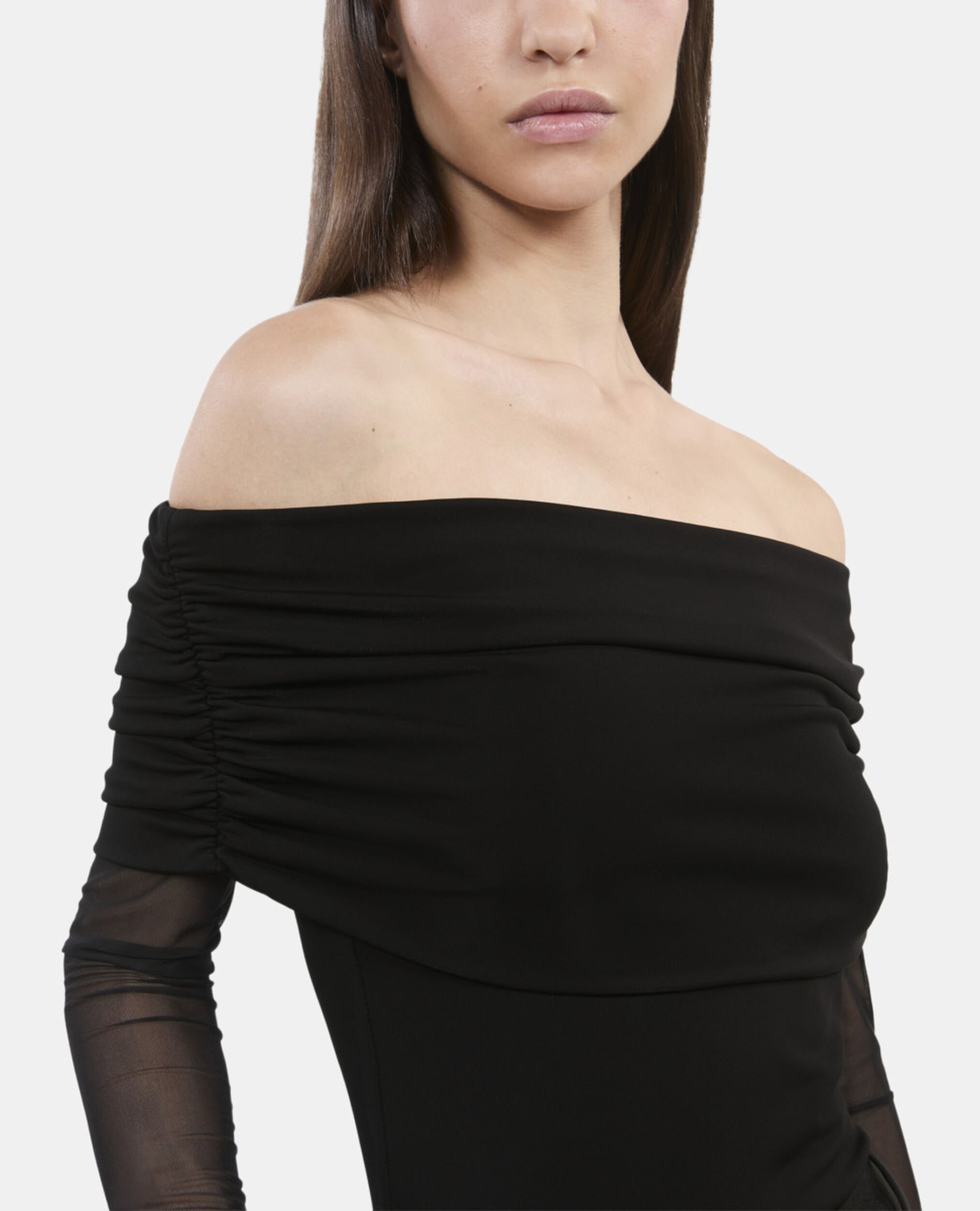 Black jersey top, BLACK, hi-res image number null
