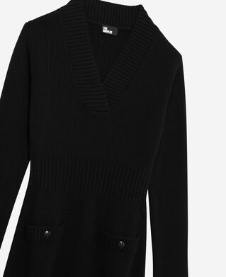 The Kooples WOMEN BLACK black wool maxi dress