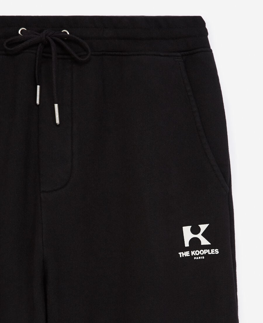 The Kooples H BLACK black fleece joggers with logo