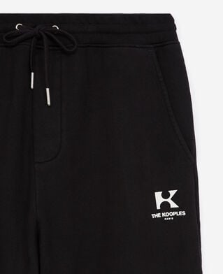 The Kooples H BLACK black fleece joggers with logo