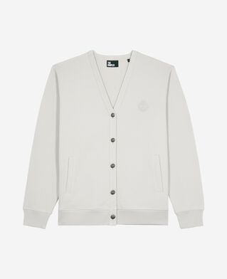 The Kooples HOMME LIGHT GREY cardigan boutonn&eacute; en jersey gris