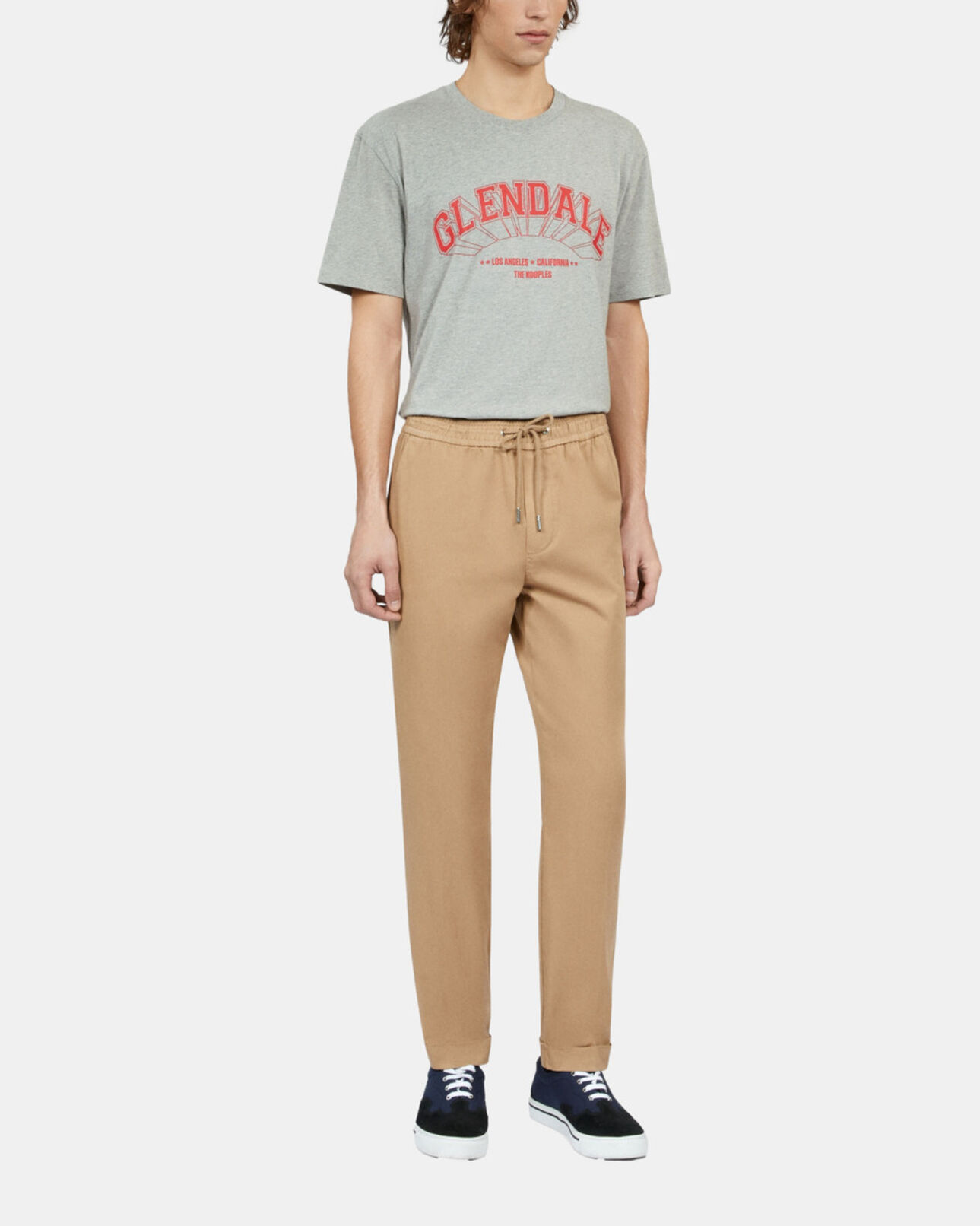 The Kooples MEN CAMEL camel cotton trousers