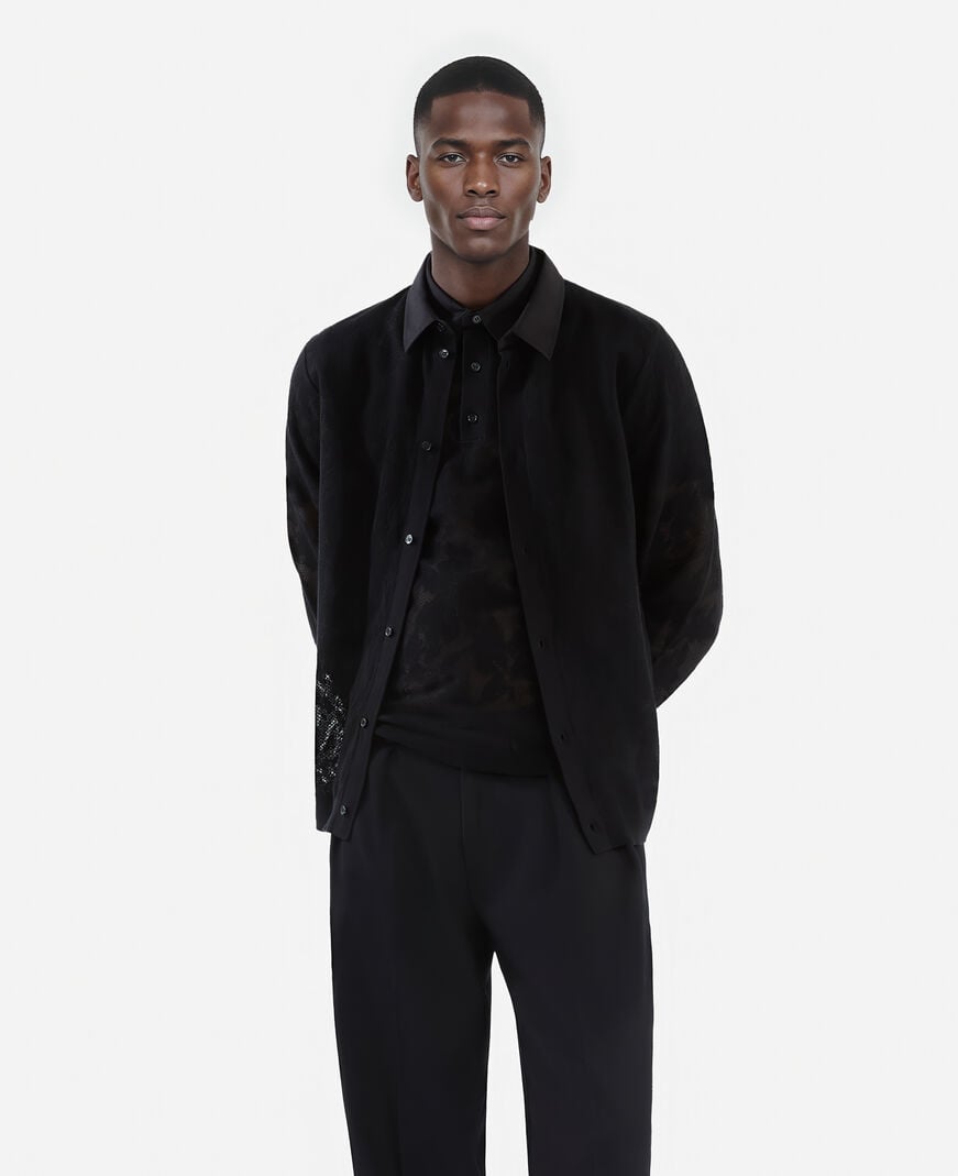 The Kooples MEN BLACK black lace shirt