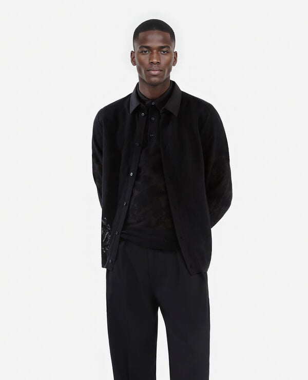 The Kooples HOMME BLACK chemise en dentelle noire