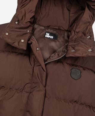 The Kooples WOMEN CHOCOLATE brown down jacket with removable sleeves