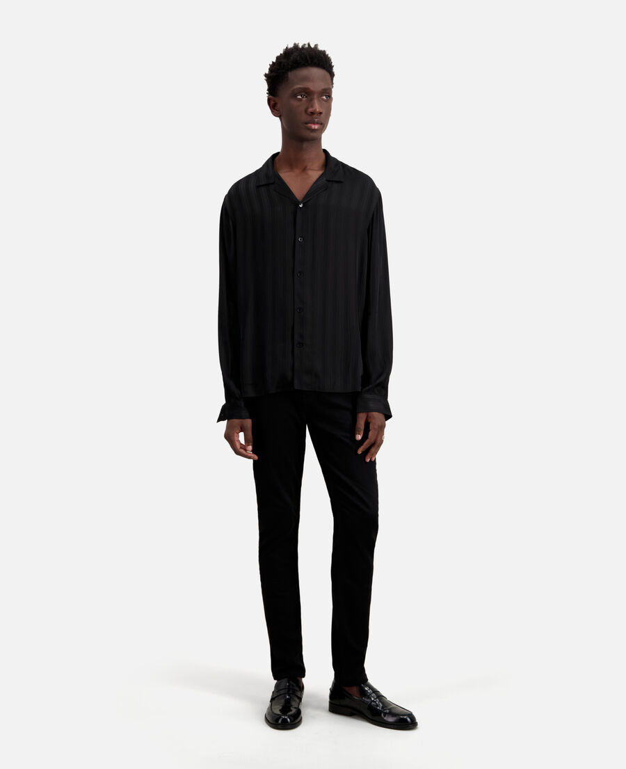 Black striped jacquard shirt | The Kooples - UK