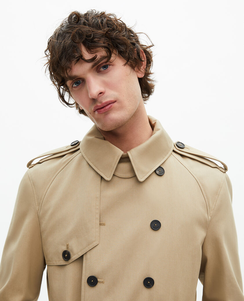 The Kooples MEN BEIGE beige wide-cut trench coat