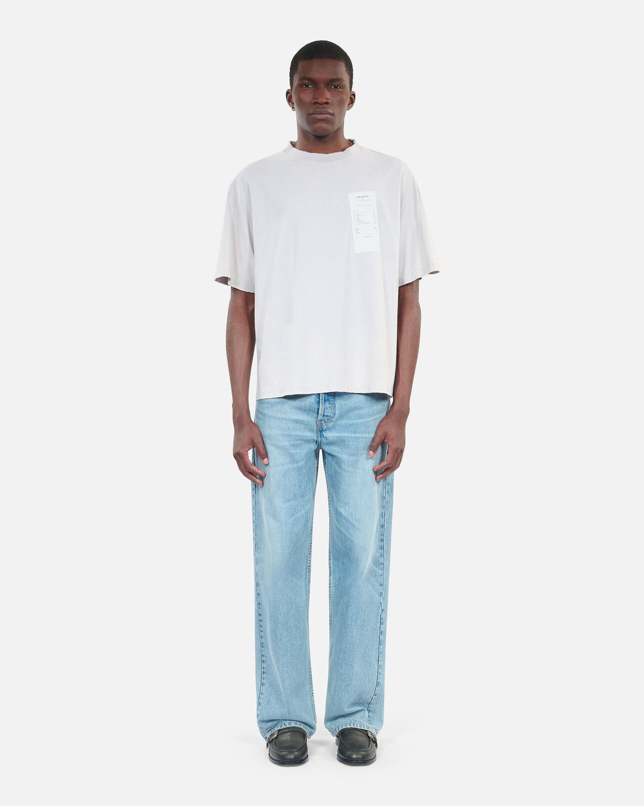 The Kooples MEN STONE GREY grey receipt serigraphy t-shirt