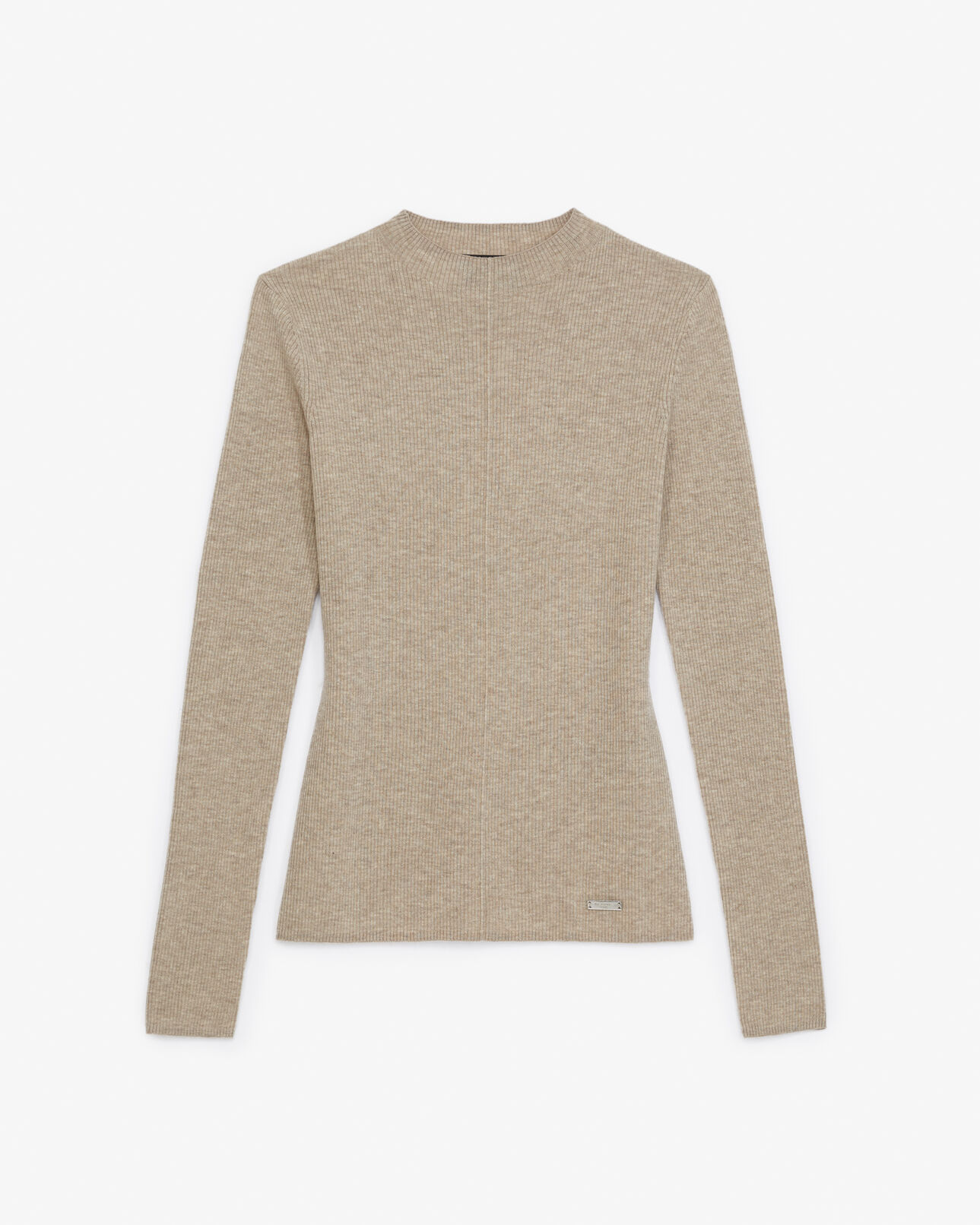 The Kooples DAMEN BEIGE wollpullover fein kaschmir beige tailliert