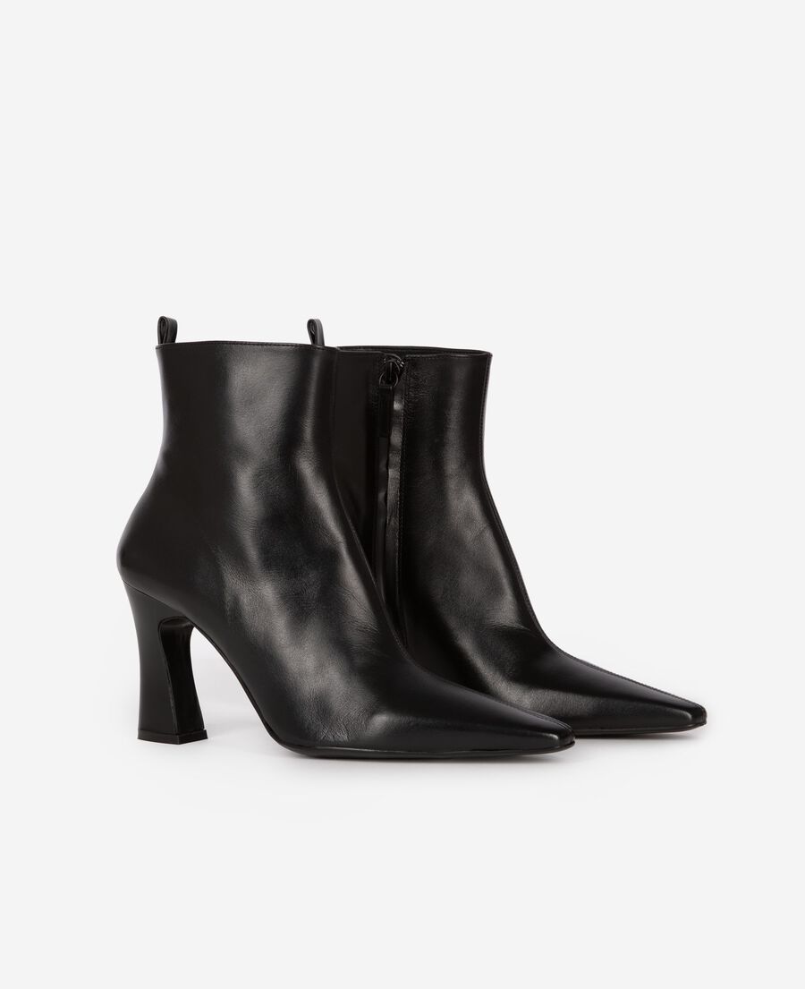 The Kooples F BLACK black leather ankle boots