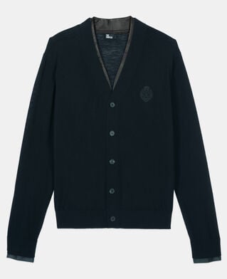 The Kooples HOMBRE BLACK c&aacute;rdigan lana merina negro