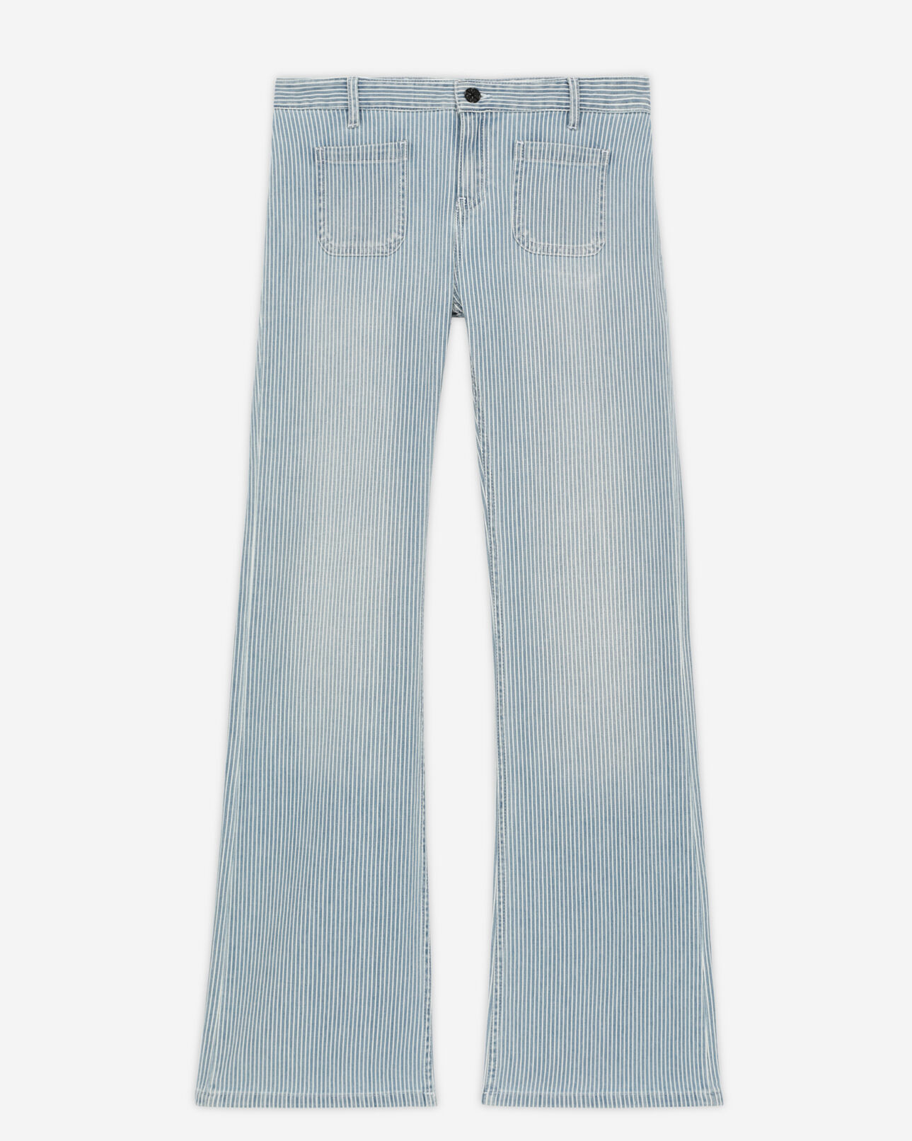The Kooples WOMEN BLUE DENIM blue and white striped jeans