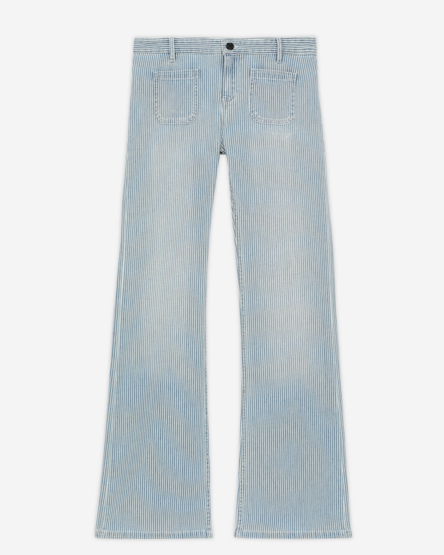 Blue and white striped jeans, BLUE DENIM, hi-res image number null