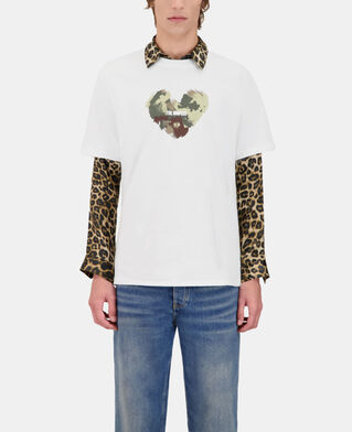 The Kooples HOMME WHITE t-shirt avec sérigraphie cœur camo blanc