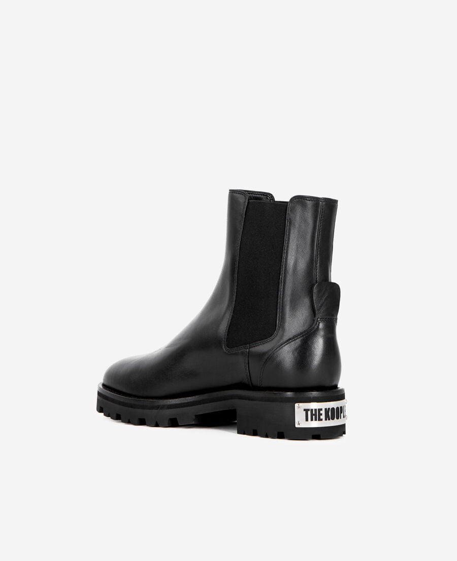 The Kooples FEMME BLACK bottines chelsea en cuir noires