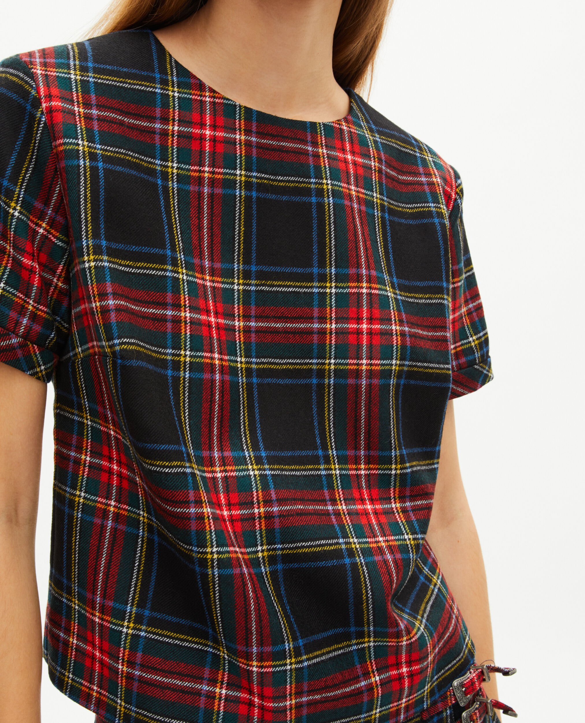 Top en tartan rouge et noir, ROUGE NOIR, hi-res image number null