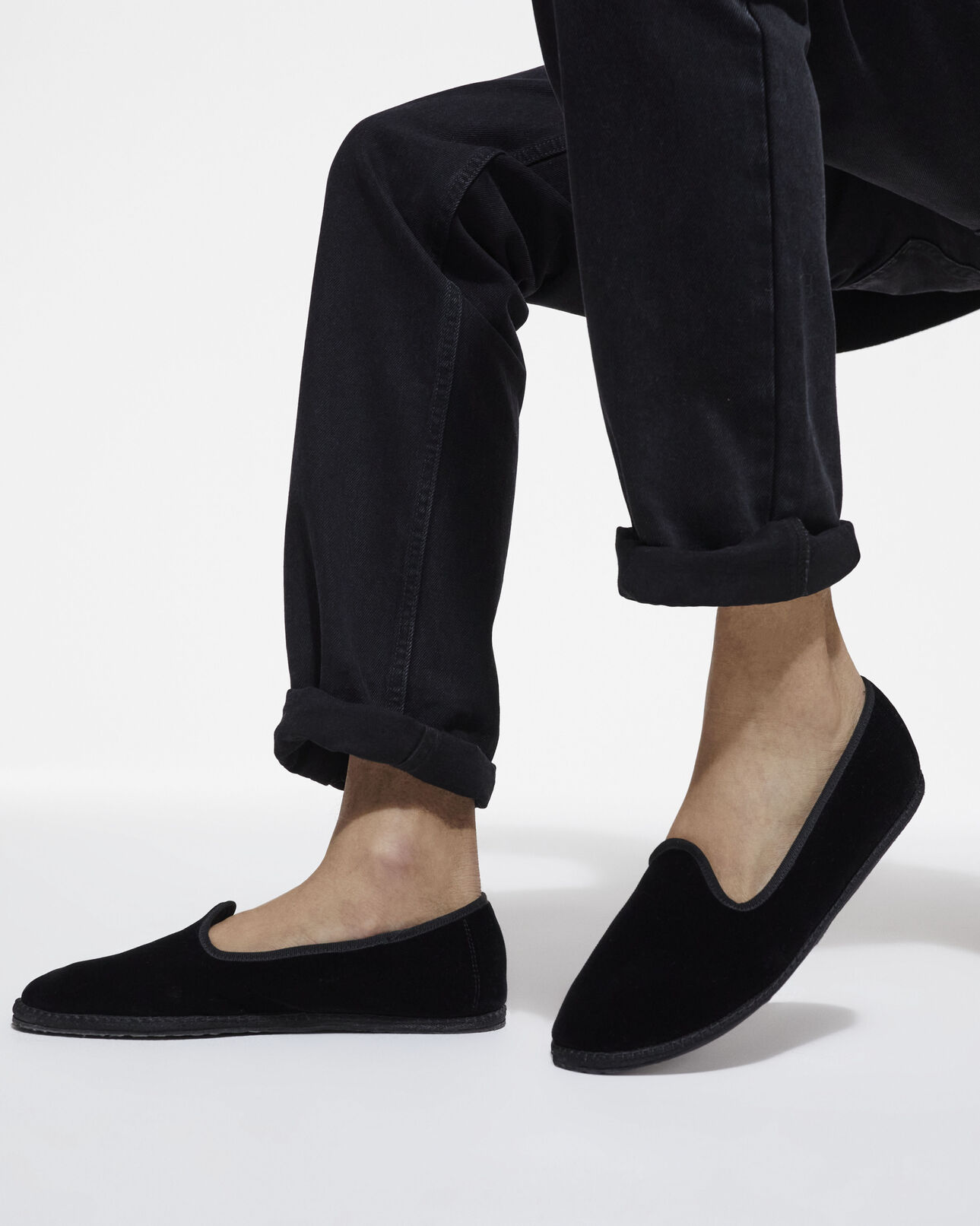 The Kooples MEN BLACK black leather slippers