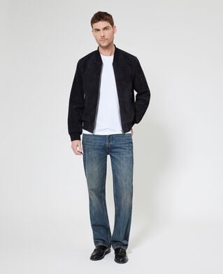The Kooples MEN DARK NAVY blue suede bombers