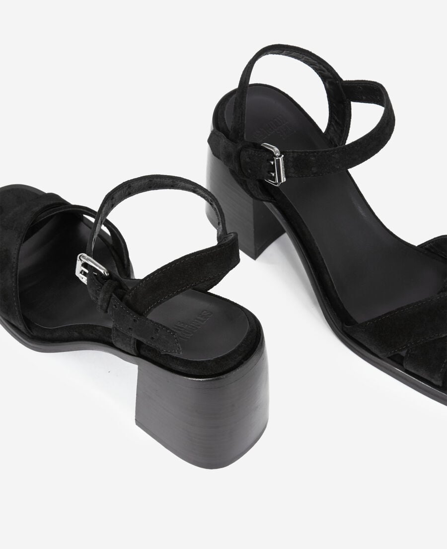 The Kooples F BLACK black leather sandals