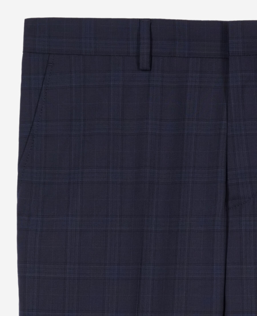 The Kooples HOMME NAVY pantalon de costume prince de galles en laine