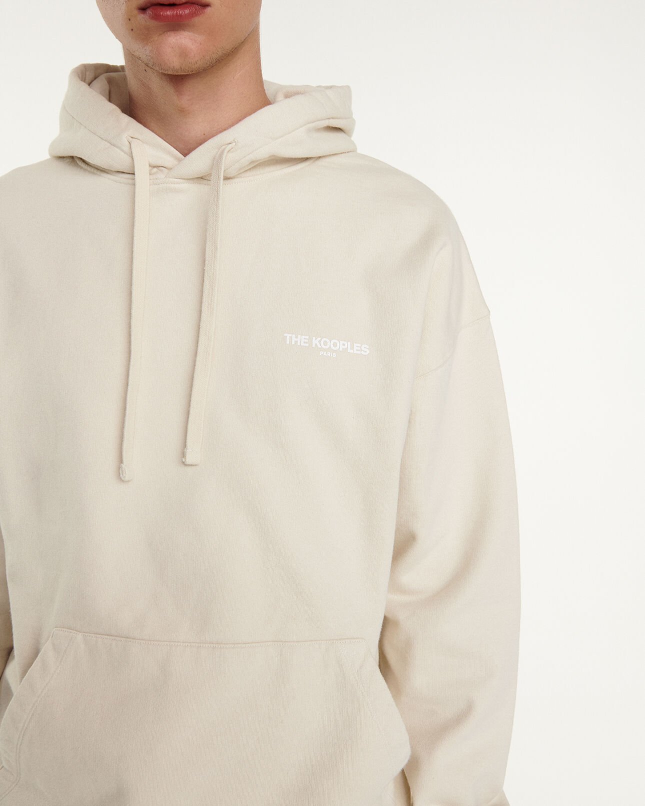 The Kooples MEN ECRU white hoodie