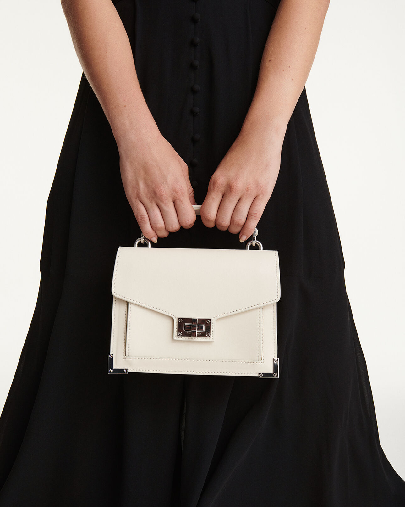 The Kooples WOMEN ECRU small emily bag in smooth ecru leather
