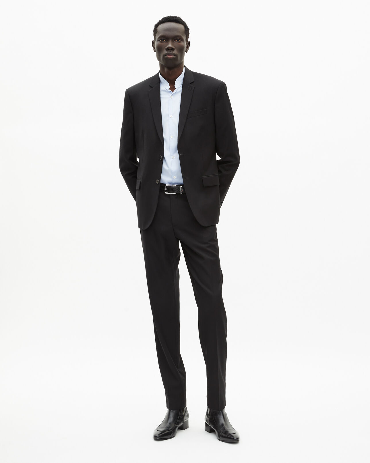 The Kooples MEN BLACK black wool suit jacket tailored fit