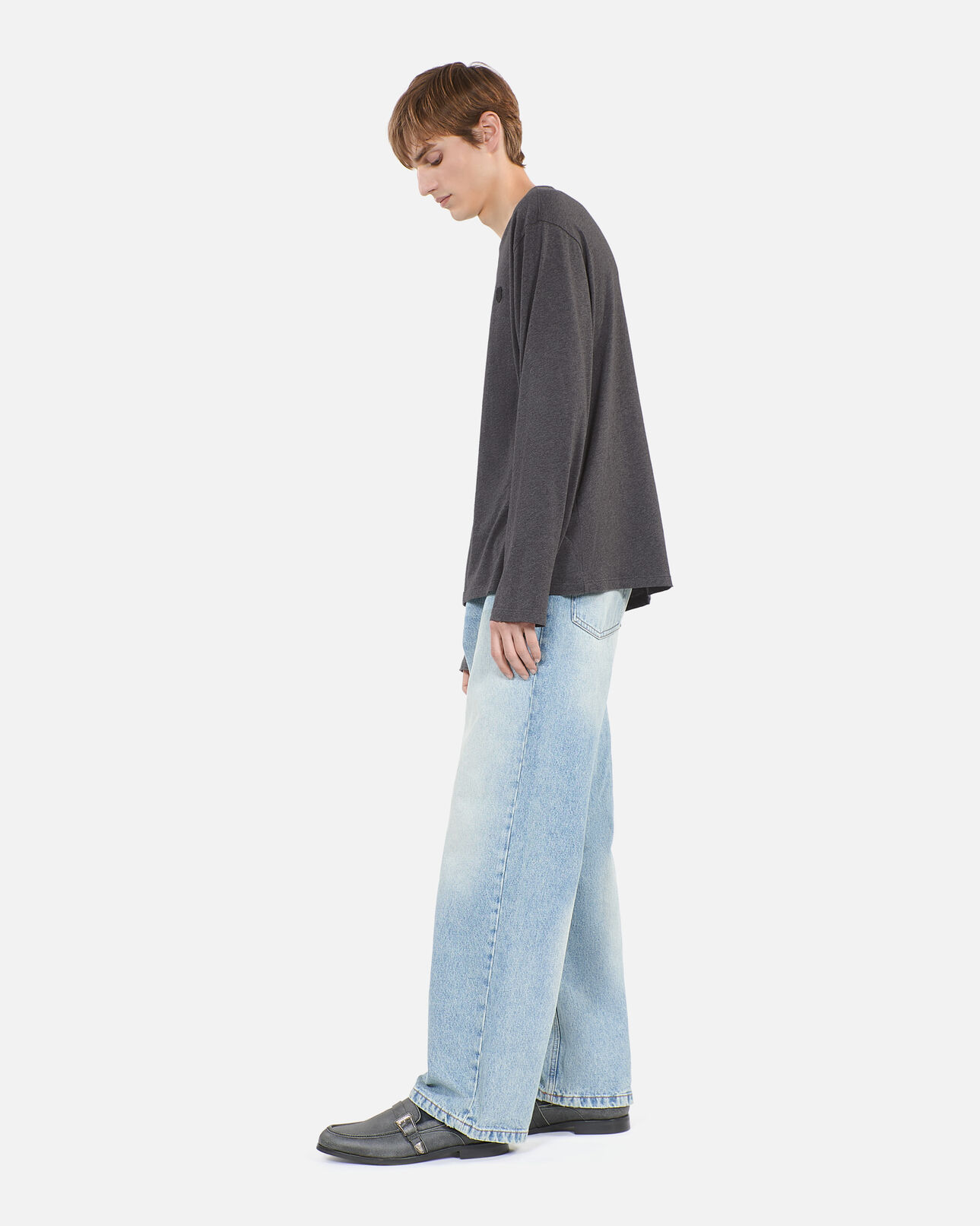 The Kooples HOMME ANTHRACITE MELANGE t-shirt manches longues gris