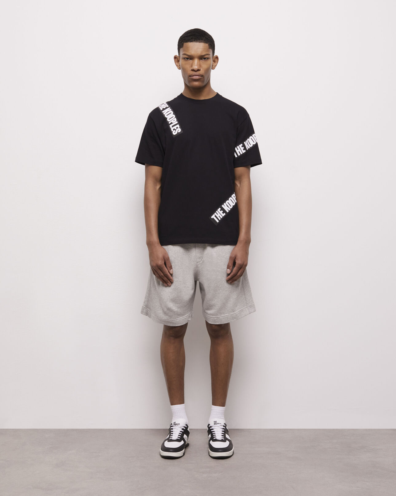 The Kooples HOMBRE BLACK camiseta negra tape logotipo para hombre